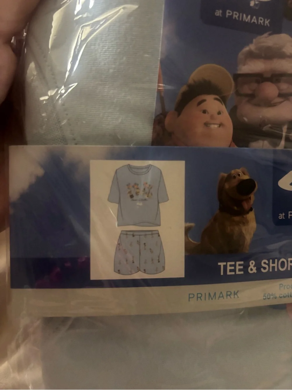 Disney Up' Tee & Short Pyjama Set – Light Blue with Character Print